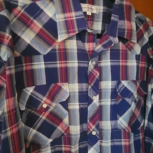 Mens 2XL Western Pearl Snap Shirt